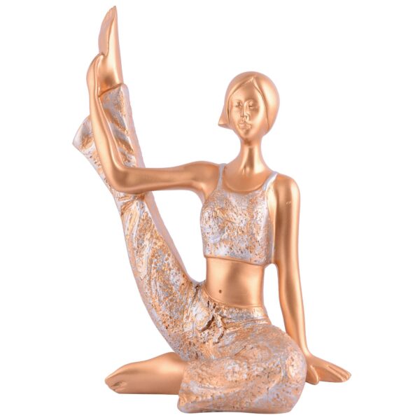 Suitable for home decor Yoga Posture Lady Statue Idol for Home Yoga Statue admirable piece of gift (golden) - Image 4