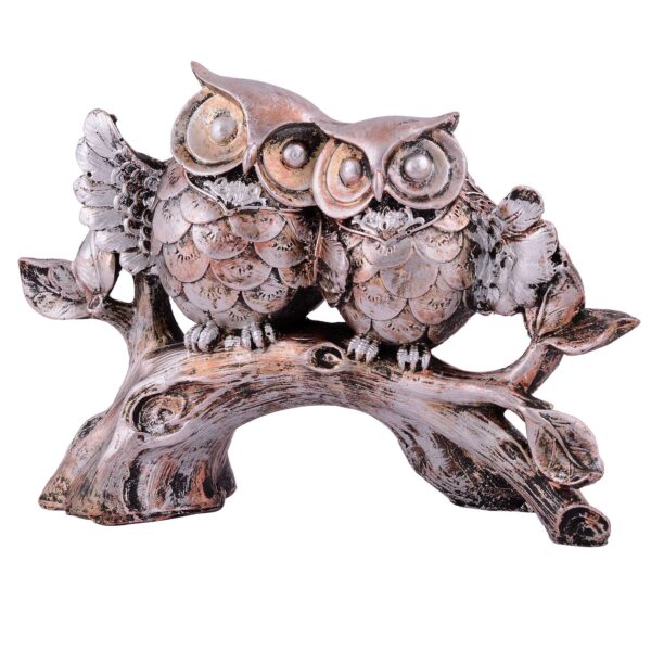 Owl Family Sitting on Tree Decorative Bird Showpieces Statue for Home Decor Living Room Bedroom Wall Shelf Table Top Garden Decoration Items -3 - Image 4