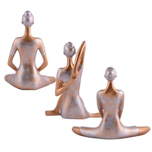 Suitable for home decor Yoga Posture Lady Statue Idol for Home Yoga Statue admirable piece of gift (golden) - Image 4