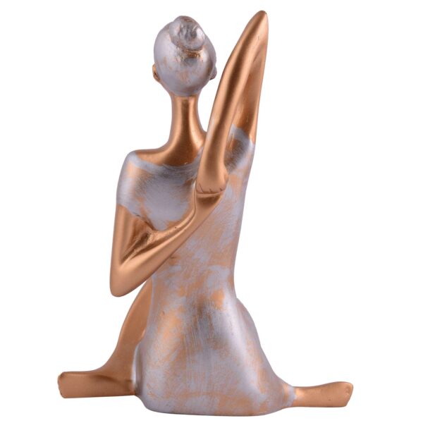 Suitable for home decor Yoga Posture Lady Statue Idol for Home Yoga Statue admirable piece of gift (Golden) - Image 4