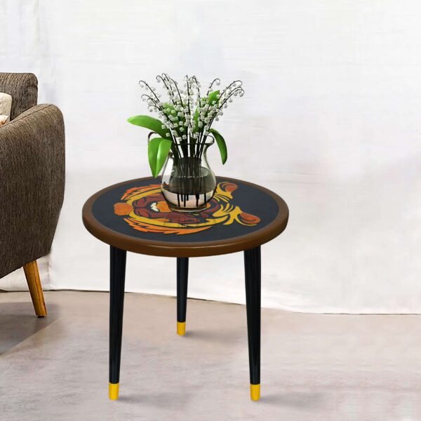 Wooden Round Side Table | Epoxy End Table | Coffee Table | Mid Century Modern Resine | Living Room Furnitur - Image 3