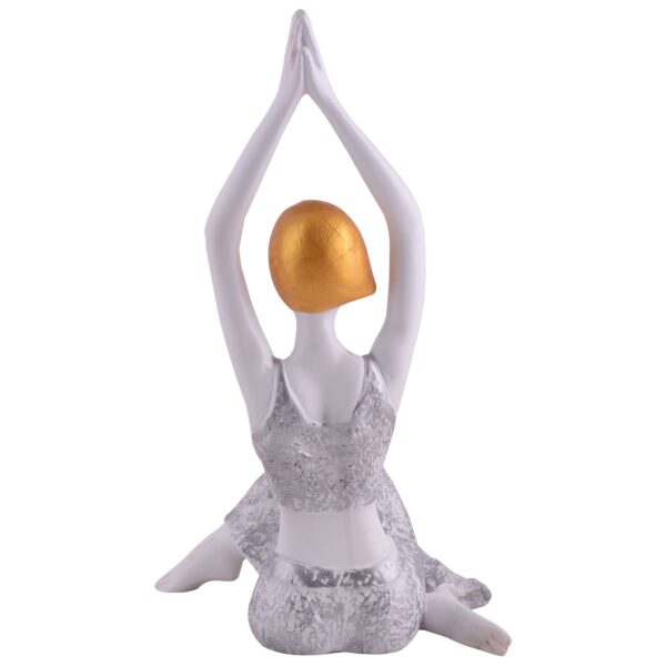 Suitable for home decor Yoga Posture Lady Statue Idol for Home Yoga Statue admirable piece of gift (silver) - Image 4