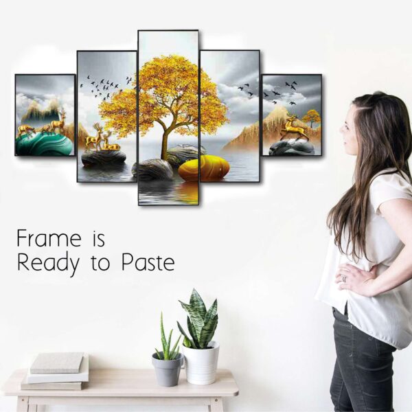 Set Of Five Framed Digital Wall Painting - Image 2