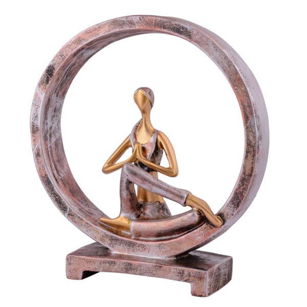 Suitable for home decor Yoga Posture Lady Statue Idol for Home Yoga Statue admirable piece of gift (golden) - Image 3